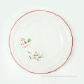 Embossed porcelain dinner set with decal color rim